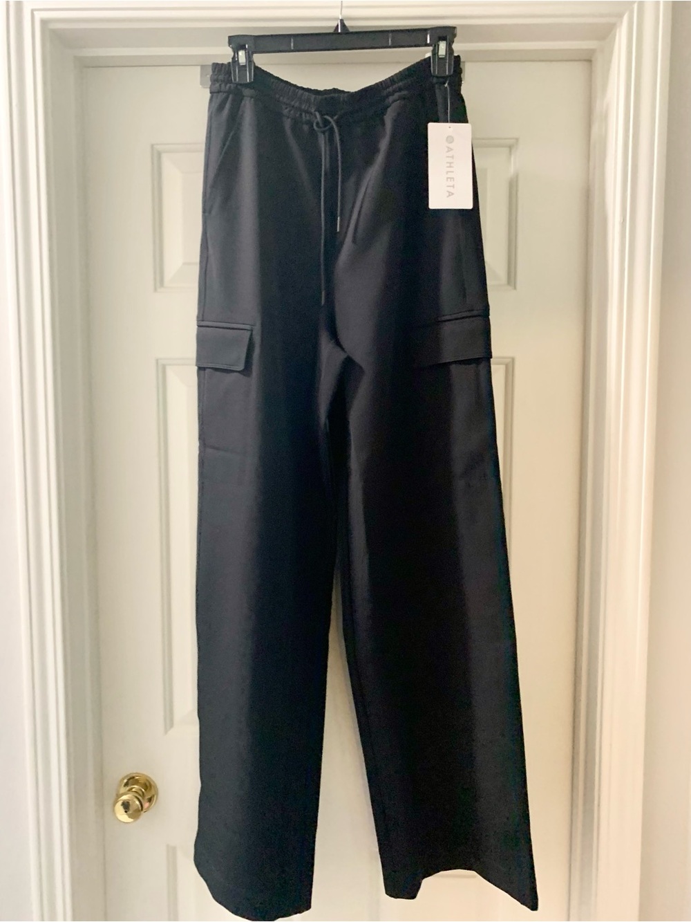 NWT Athleta Black Promenade Cargo Wide-leg Pants XS Tall
